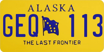 AK license plate GEQ113
