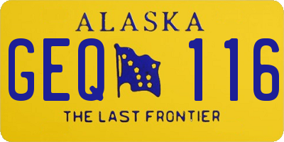 AK license plate GEQ116