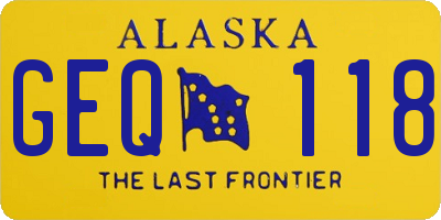 AK license plate GEQ118