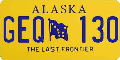 AK license plate GEQ130
