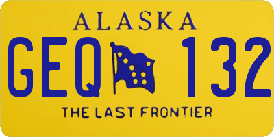 AK license plate GEQ132
