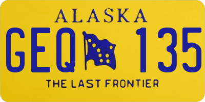 AK license plate GEQ135