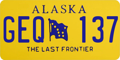 AK license plate GEQ137