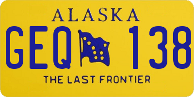AK license plate GEQ138