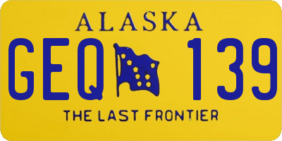 AK license plate GEQ139