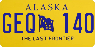 AK license plate GEQ140