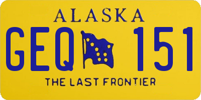 AK license plate GEQ151