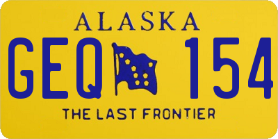 AK license plate GEQ154