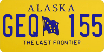 AK license plate GEQ155