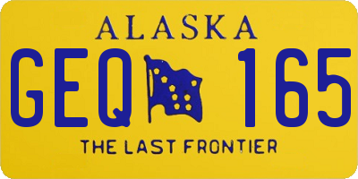 AK license plate GEQ165
