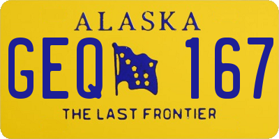 AK license plate GEQ167