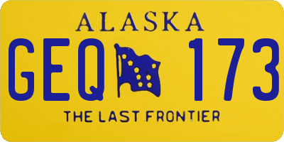 AK license plate GEQ173