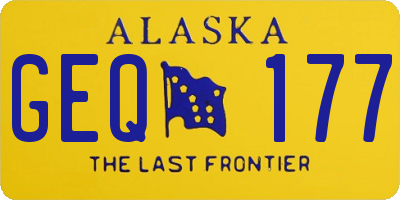 AK license plate GEQ177