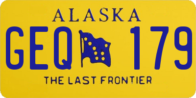 AK license plate GEQ179