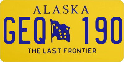AK license plate GEQ190