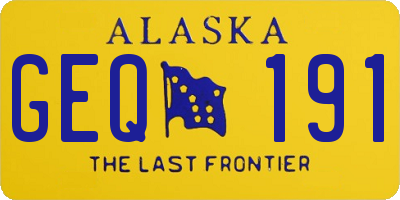 AK license plate GEQ191
