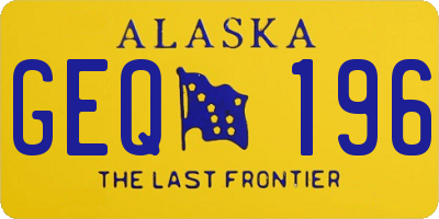 AK license plate GEQ196