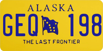 AK license plate GEQ198