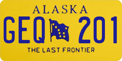 AK license plate GEQ201