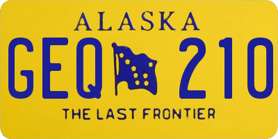 AK license plate GEQ210