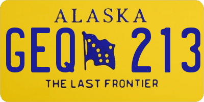 AK license plate GEQ213