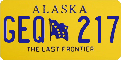 AK license plate GEQ217