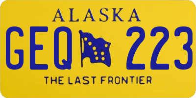 AK license plate GEQ223
