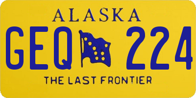 AK license plate GEQ224