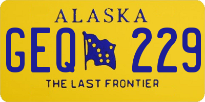 AK license plate GEQ229