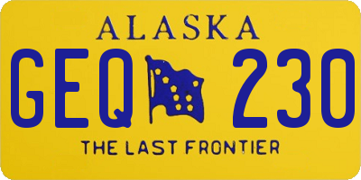 AK license plate GEQ230