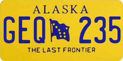 AK license plate GEQ235