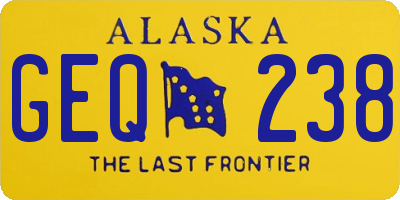 AK license plate GEQ238