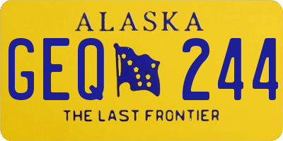 AK license plate GEQ244