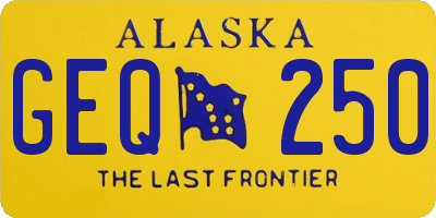 AK license plate GEQ250
