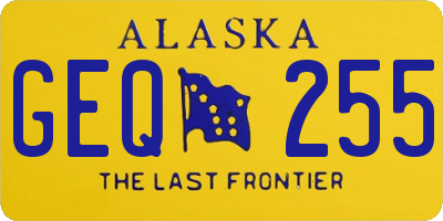 AK license plate GEQ255