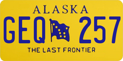 AK license plate GEQ257