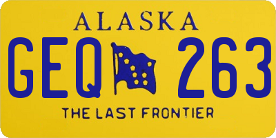 AK license plate GEQ263
