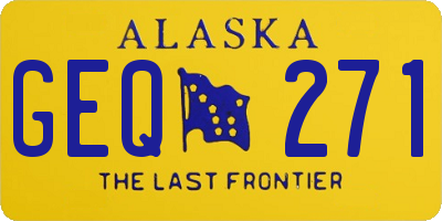 AK license plate GEQ271