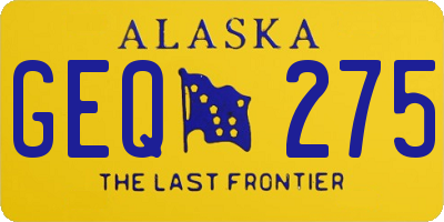 AK license plate GEQ275
