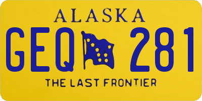 AK license plate GEQ281