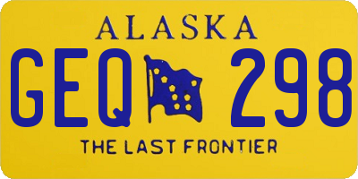 AK license plate GEQ298