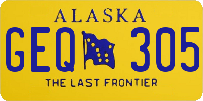 AK license plate GEQ305