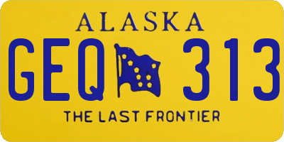 AK license plate GEQ313