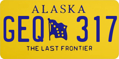 AK license plate GEQ317