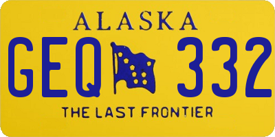 AK license plate GEQ332