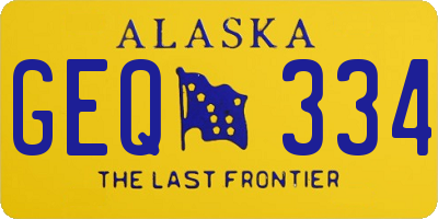 AK license plate GEQ334
