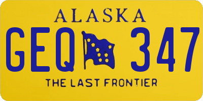 AK license plate GEQ347