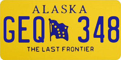 AK license plate GEQ348