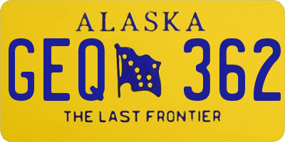 AK license plate GEQ362