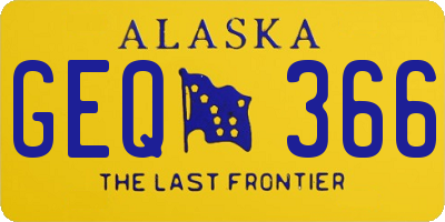 AK license plate GEQ366